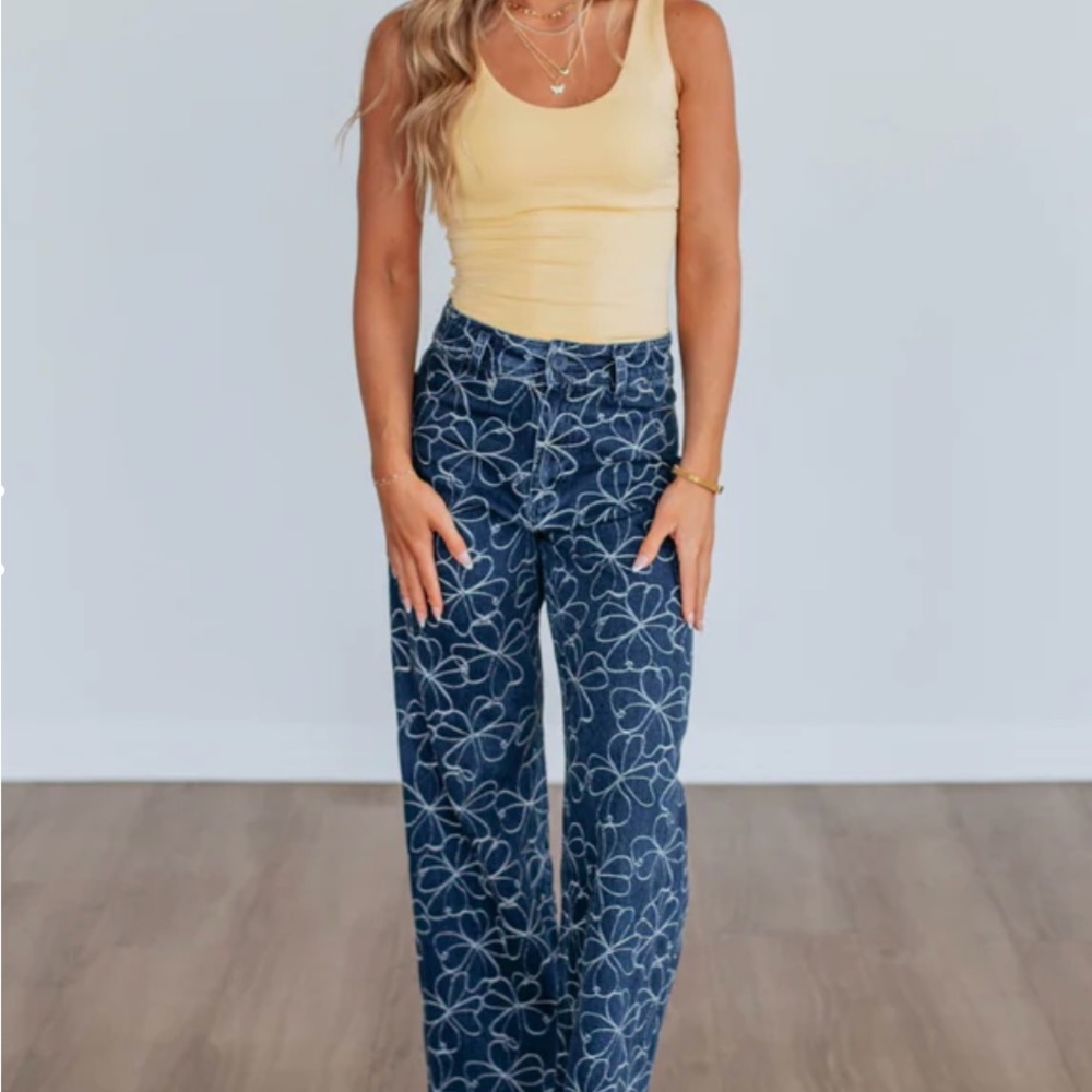 Alysia Floral Denim Pants